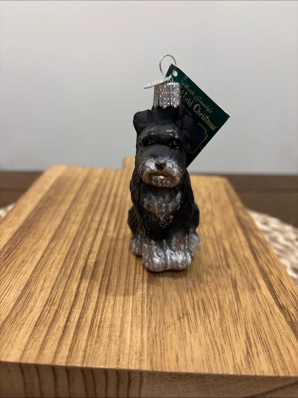 Old World Christmas Black Schnauzer Dog Ornament - Holiday Pet Decoration